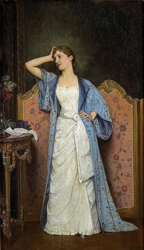 Enteriyörde Genç Kadın — Auguste Toulmouche